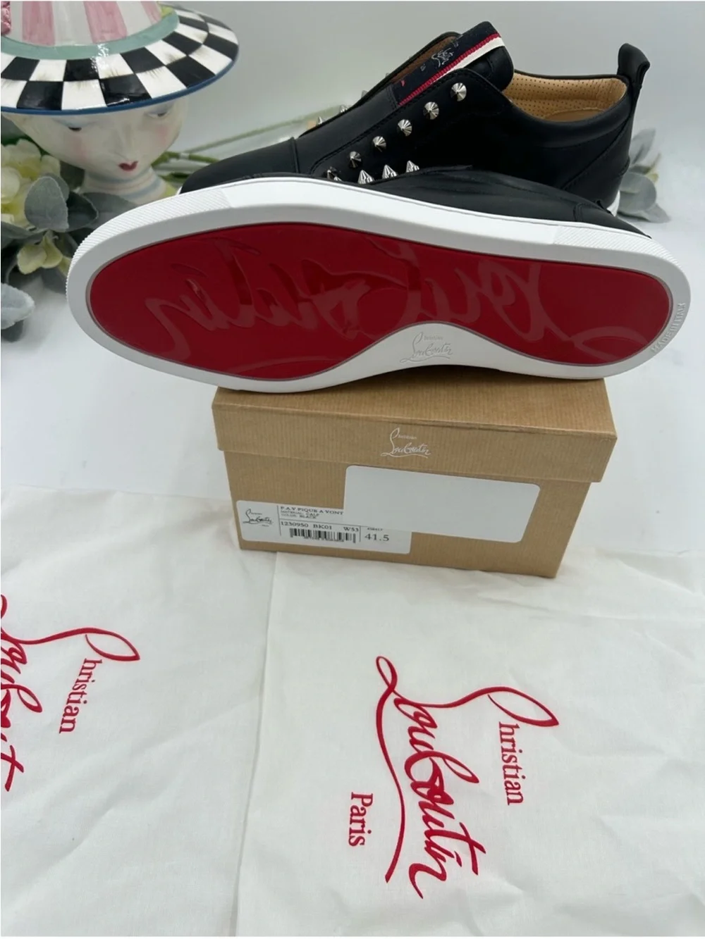Men’s Christian Louboutin F. A. V. Fique slip on sneakers size 41.5 made Italy.